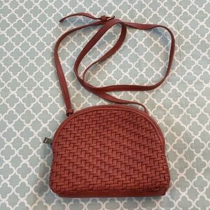 Antik Kraft Rust Woven Faux Leather Crossbody Bag